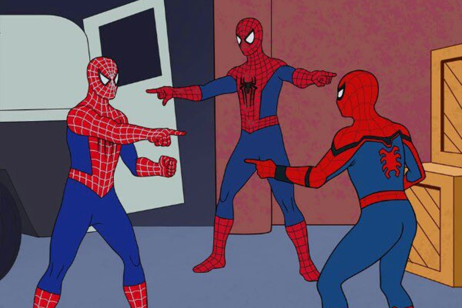 Tom Holland, Andrew Garfield y Tobey Maguire recrean popular meme de  Spiderman