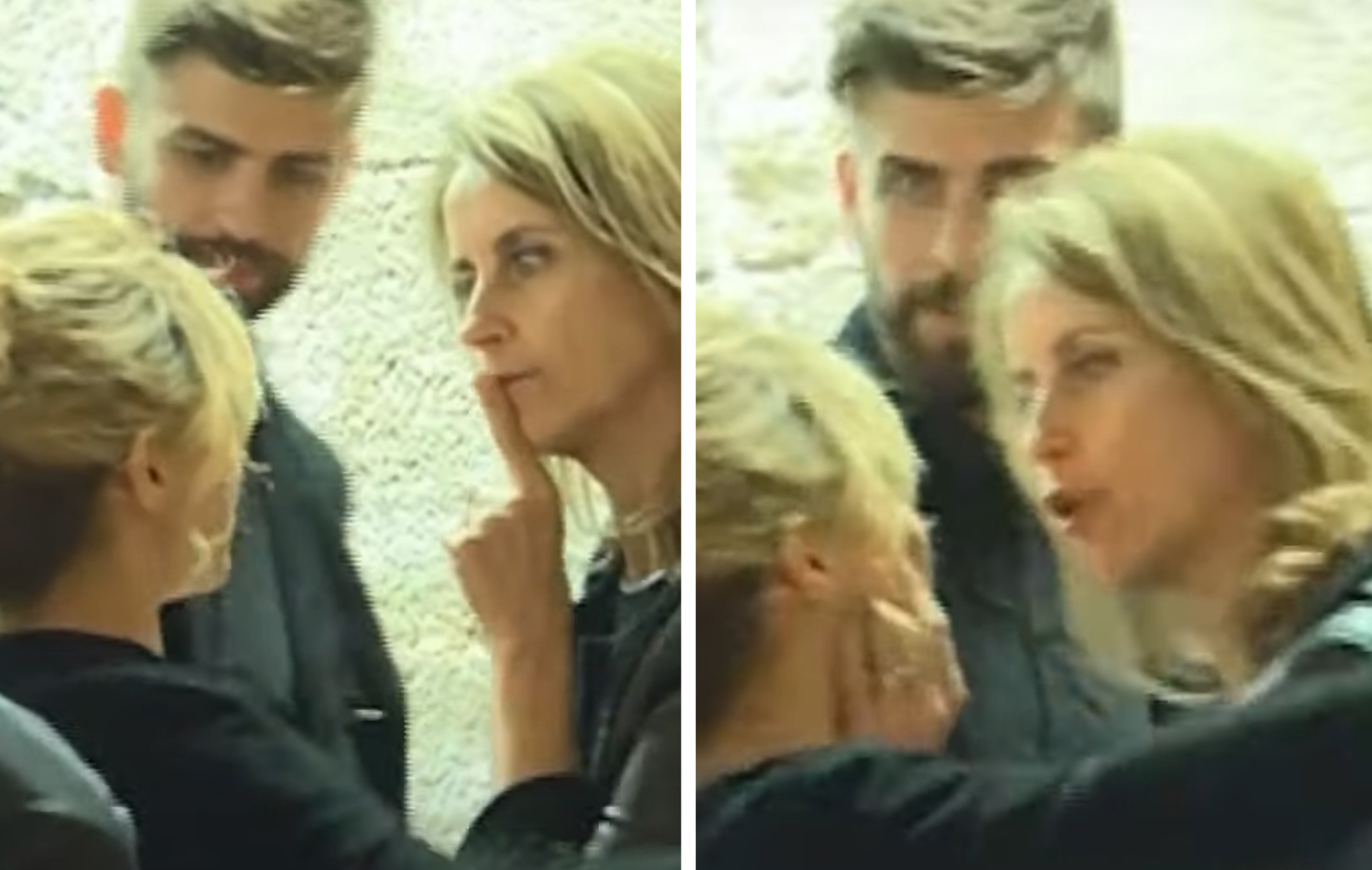 Se reveló la secuencia completa del polémico video donde la madre de Gerard  Piqué toma de la boca y hace callar a Shakira